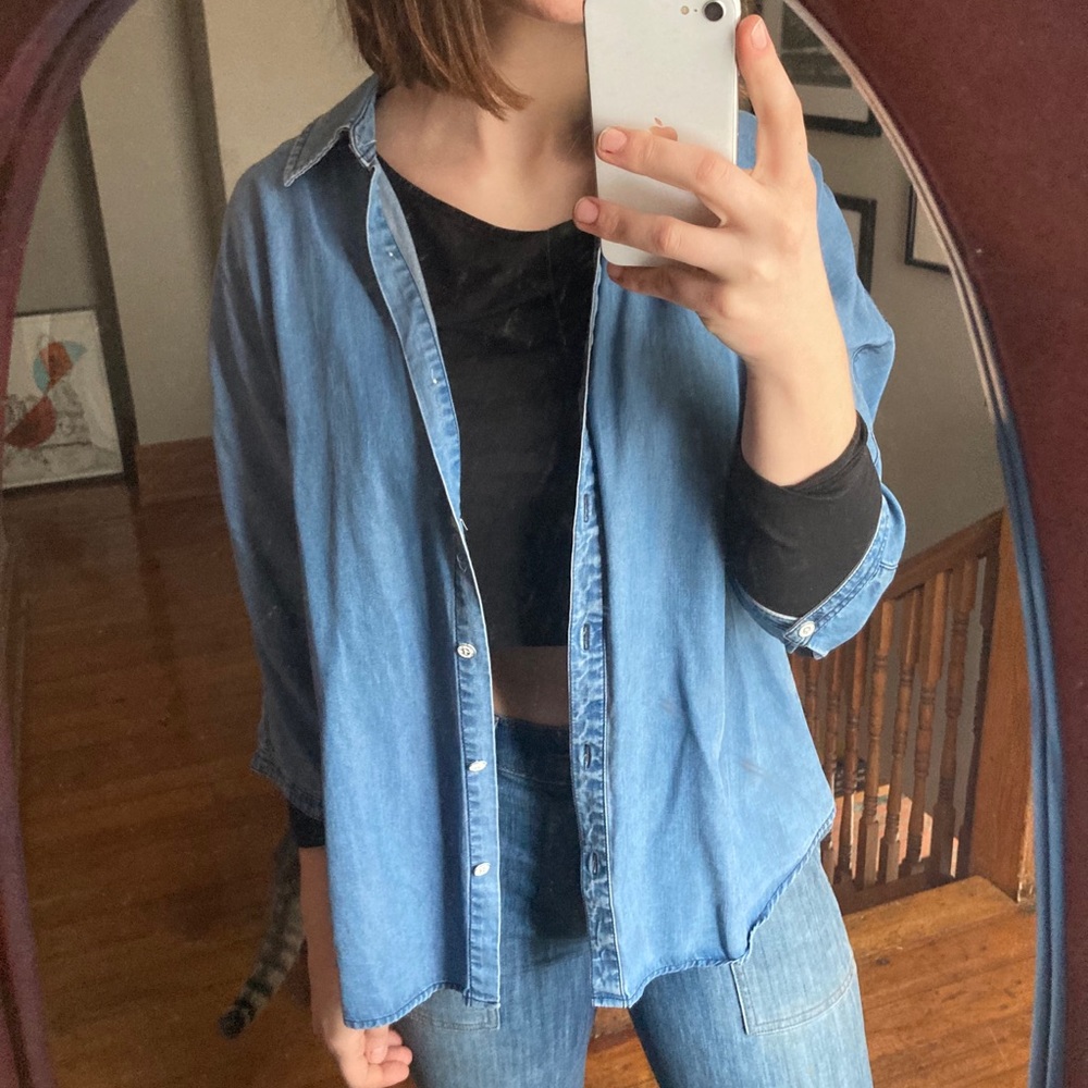 Blue button up